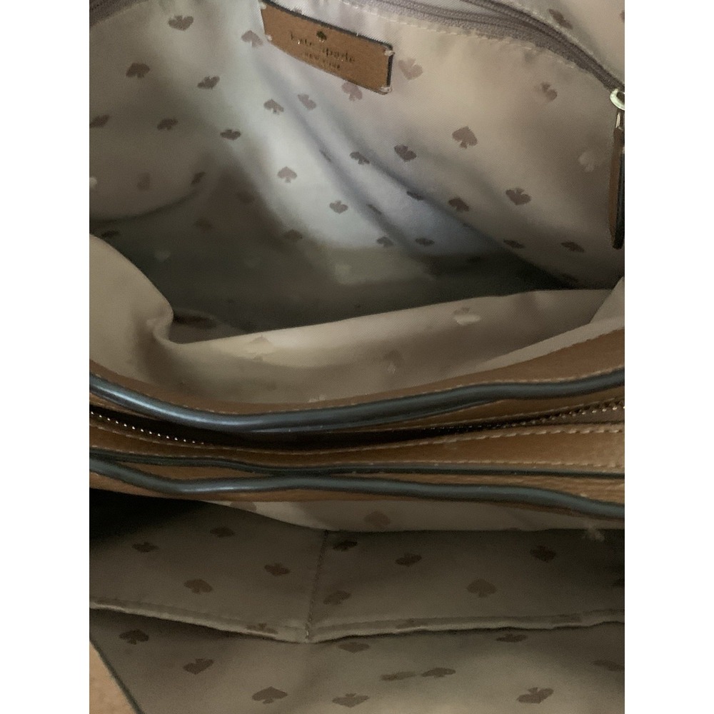 KATE SPADE NEW YORK BROWN PEBBLED SHOULDER BAG & WALLET GOLD HARDWARE FOR WOMEN - Picture 6 of 11